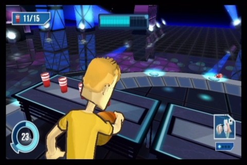 A shot from the Wii version of Minute to Win It.