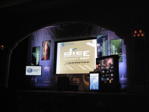 Lowenstein at the D.I.C.E. podium.
