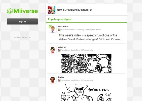Players can view the Miiverse through their iPhones and laptops now. 