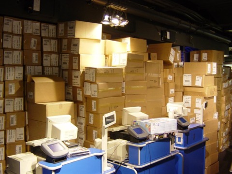 Boxes and boxes of Wiis.