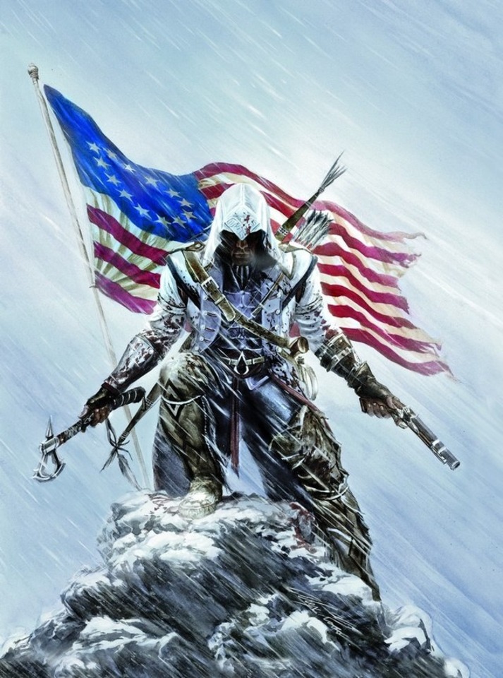 Preordering Assassin's Creed III will get gamers a steelbook package with Alex Ross art.