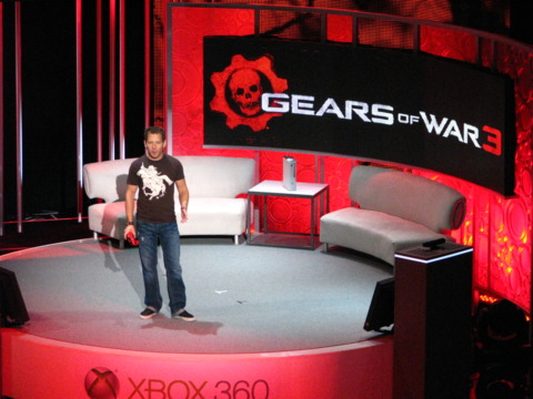 Cliffy B about to demo Gears 3.