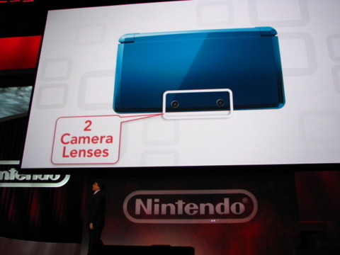2 camera lenses for taking 3D home photographs.
