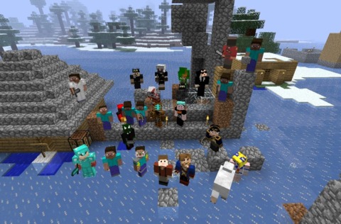Group photo from GameSpot's Minecraft Game Night.