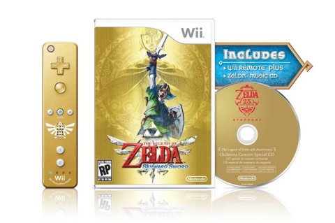 The $70 bundle includes the gold remote, but all copies of the first run of Skyward Sword will have the bonus CD.