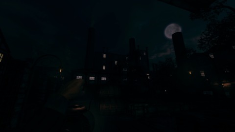 Most of Amnesia: A Machine for Pigs is moody and unsettling, complete with creepy backdrops like this moonlight view.