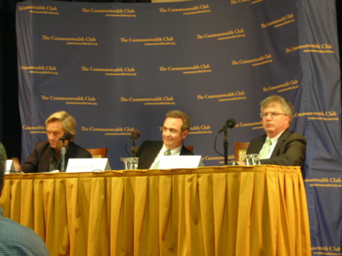 James Steyer, George Rose, and Michael McConnell debate violent games.