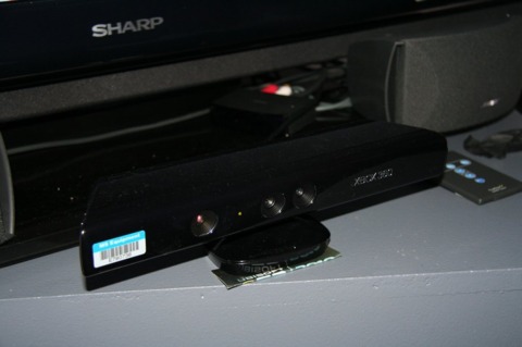 The Kinect has a self-contained camera and microphone.