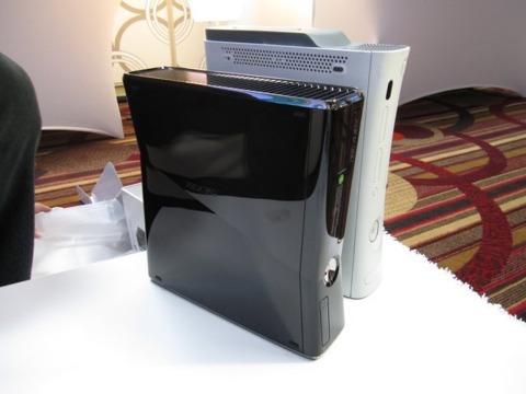 The Xbox 360 S and its bigger, older brother.