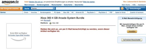Amazon Germany appears to have outed the new entry-level Xbox 360.