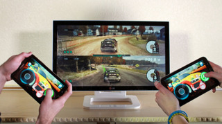 GestureWorks Gameplay 2 - Dirt 3 split screen using two Android devices as wireless controllers.