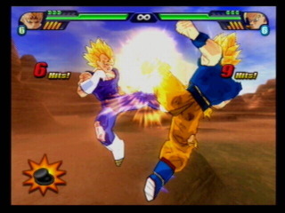 Majin Vegeta takes on Goku.