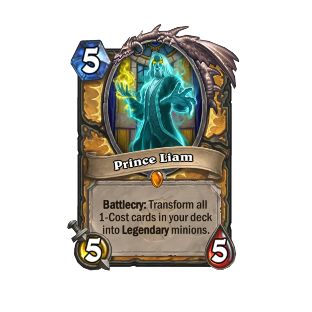 One of the new Paladin legendary cards coming to The Witchwood expansion.