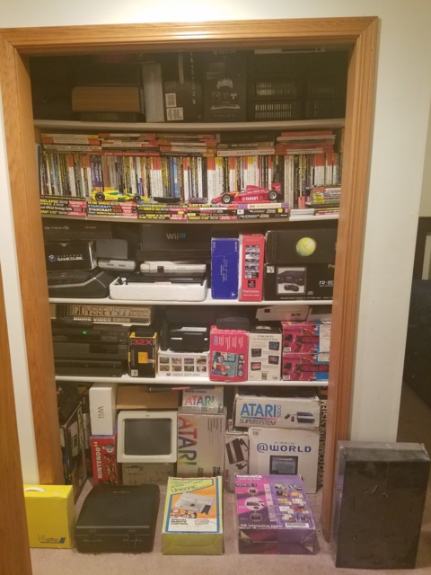 Took the doors off the closet so you could see more of whats in there. Currently working on obtaining boxes for any console I don't have CIB.