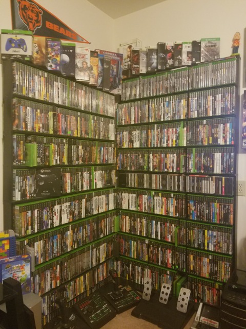 Roughly 835 of the 864 games released in the US on the OG Xbox. Xbox One games at the top with Special Edition games & controllers at the very top.