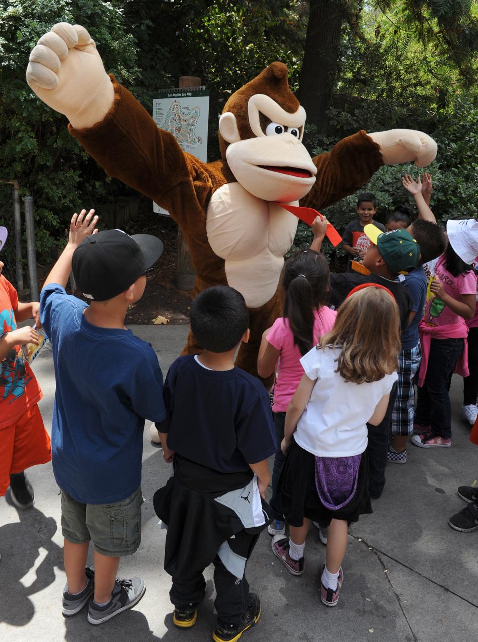 A May 2013 photo courtesy of Nintendo of America showing the Donkey Kong actor at the LA Zoo