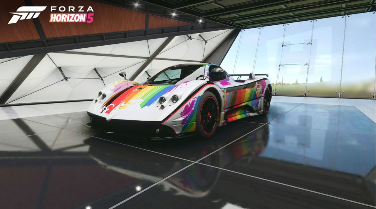 Forza's new rainbow livery