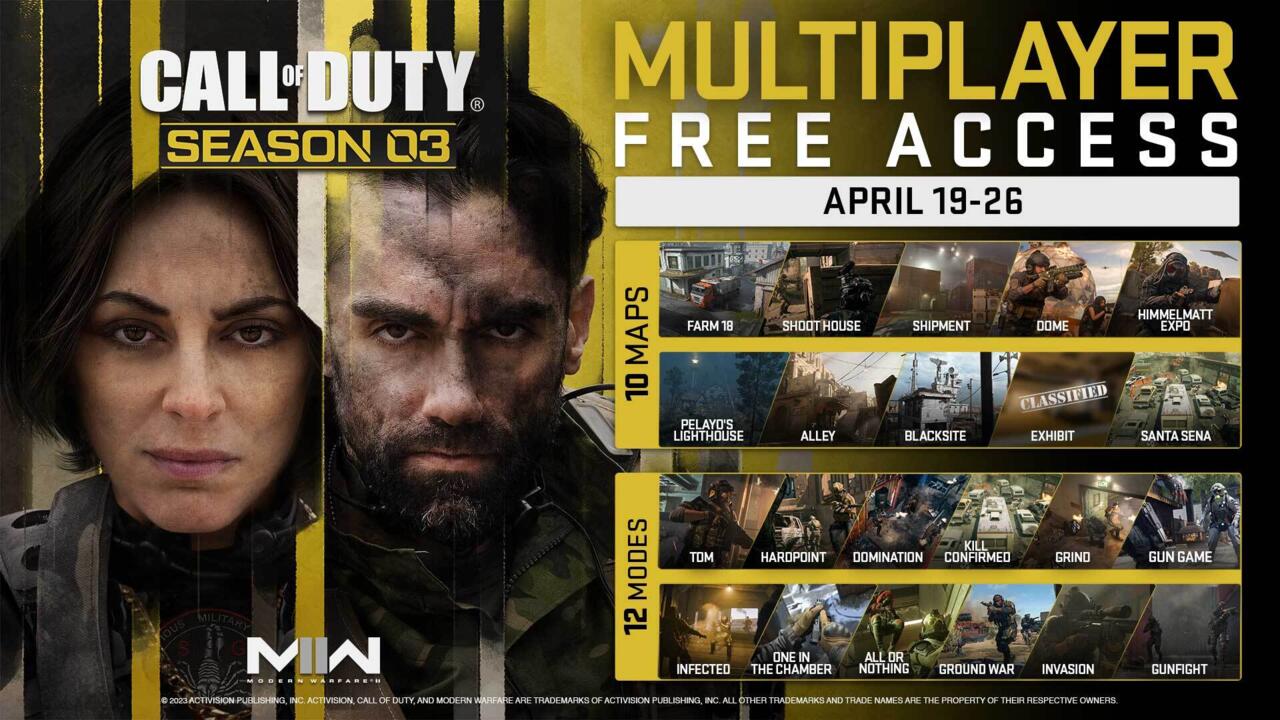 Conteúdo da semana de acesso gratuito multijogador de Modern Warfare 2