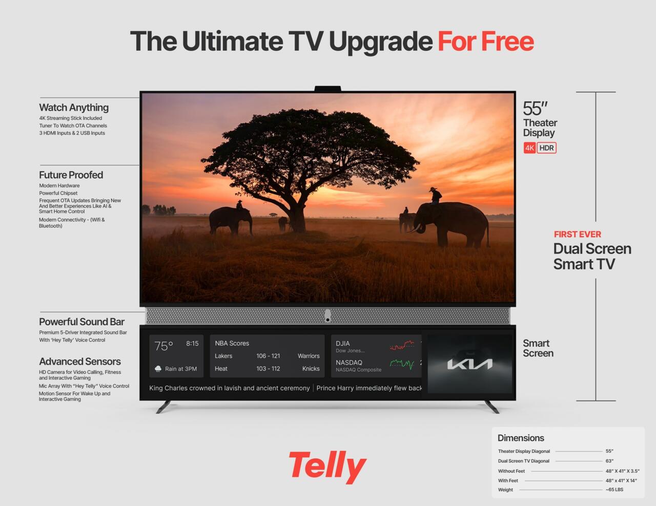 Telly is a free TV that shows ads constantly