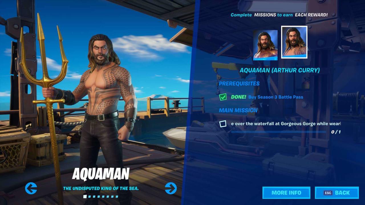 Aquaman (Arthur Curry) skin in Fortnite Season 3