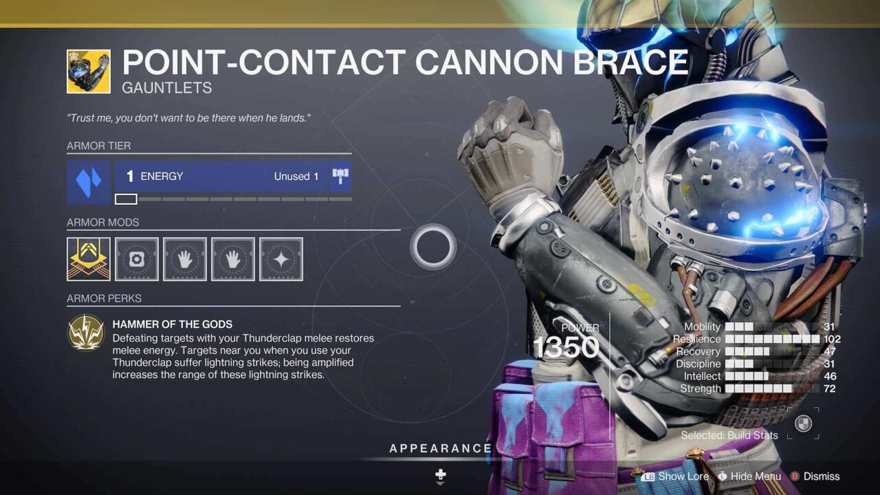 Point-Contact Cannon Brace Exotic Titan gauntlets