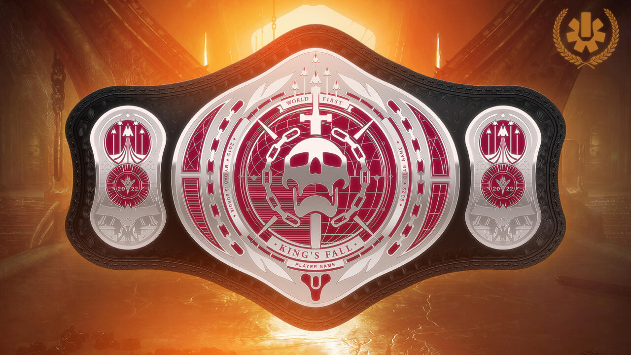 The championship belt offered to the first team to complete King's Fall in Challenge Mode
