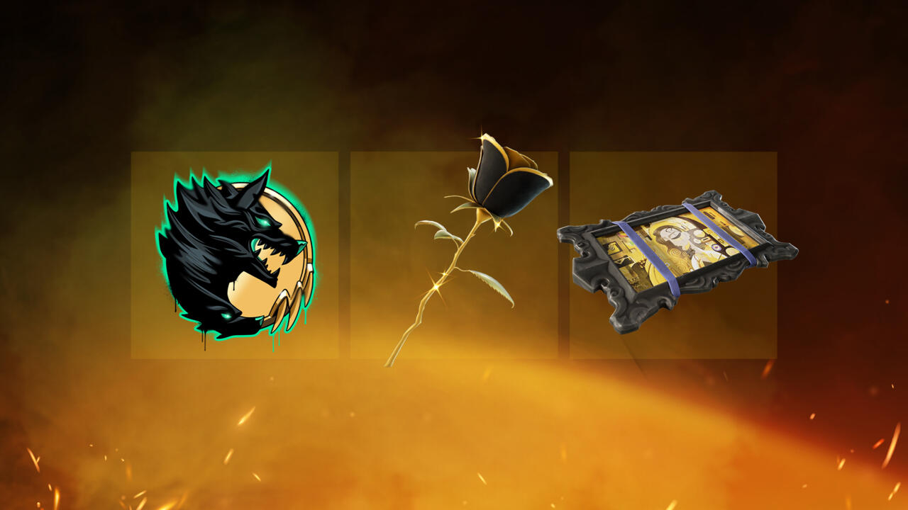 Rise of Midas quest rewards: Cerberus Medallion spray, Rose of Avarice back bling, and Queen in Gold glider