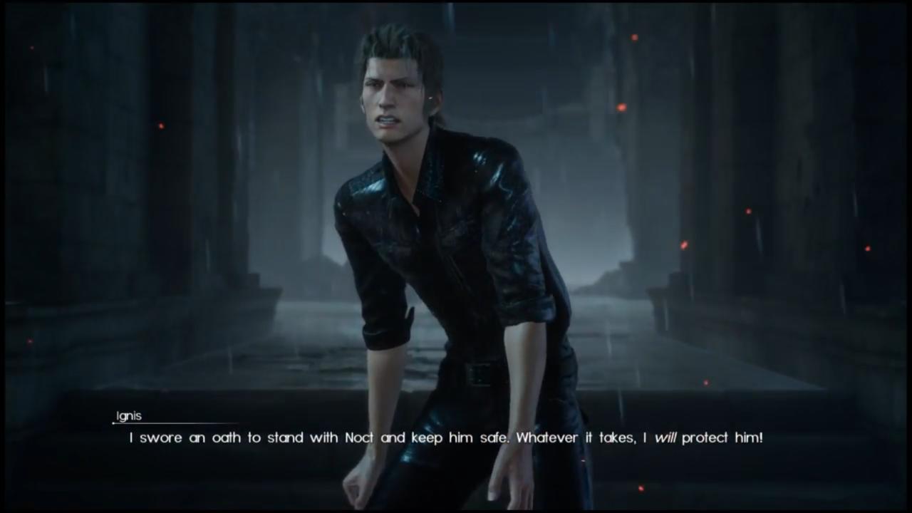 Ignis shows his resolve to protect his fellow king.