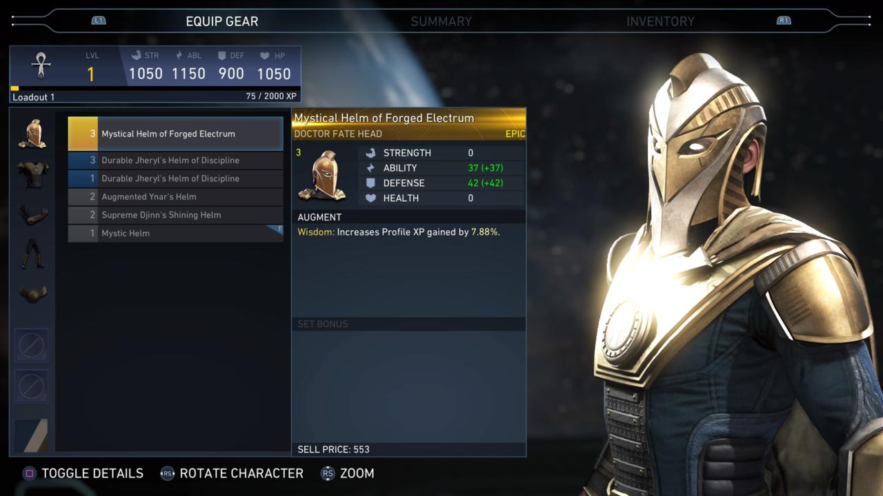 Dr. Fate Epic Head: Mystical Helm Of Forged Electrum