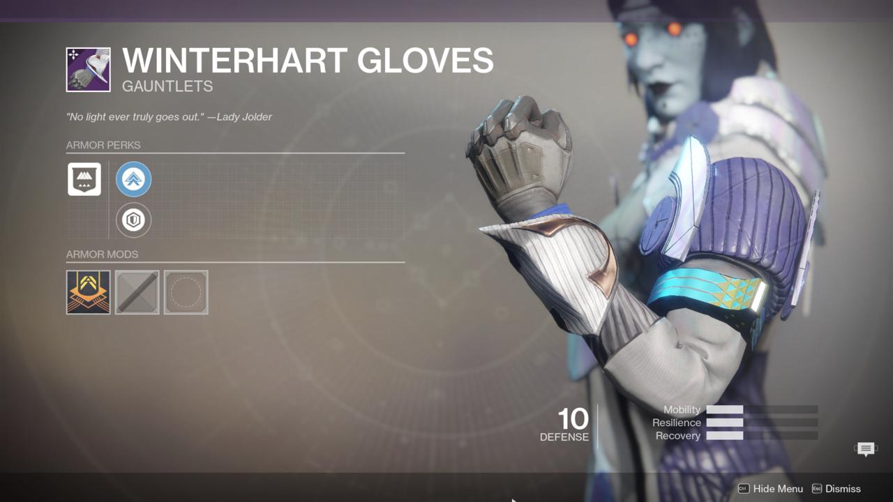 Winterhart Gloves (Warlock Arms)