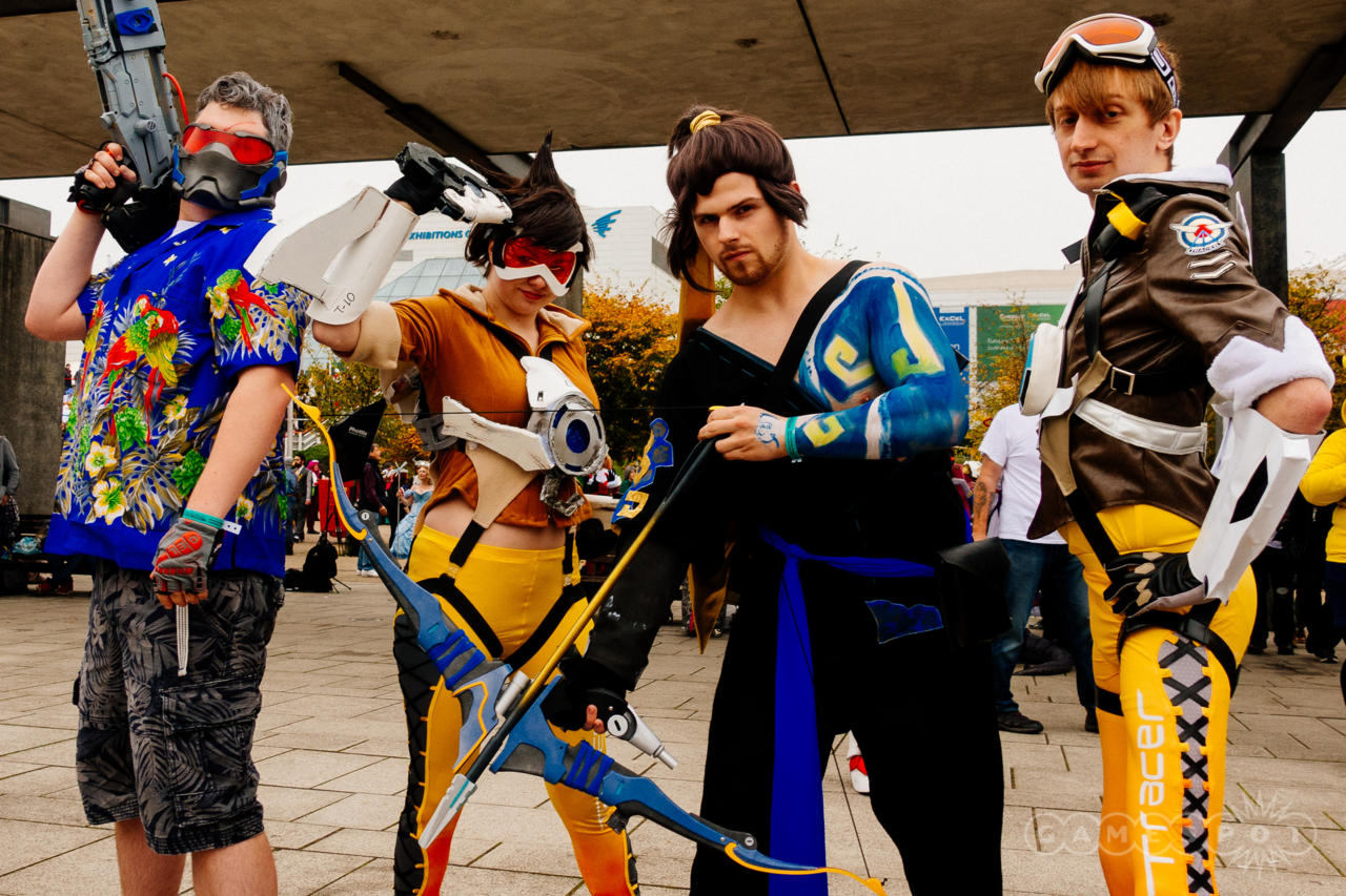 Soldier 76, Tracer, Hanzo, and Tracer
