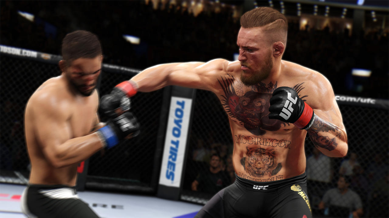 Conor hit him so hard he went all blurry.