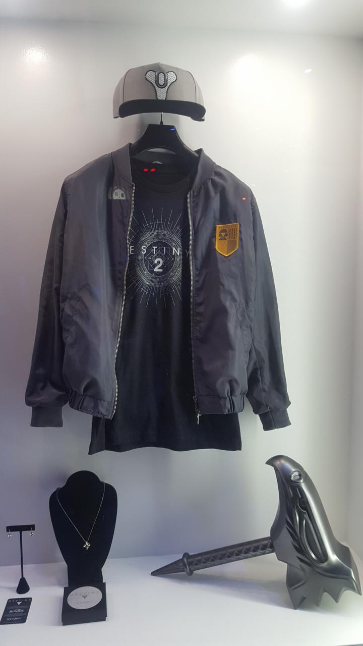Destiny 2 Bomber Jacket, T-Shirt, Hat, Necklace, And Earrings