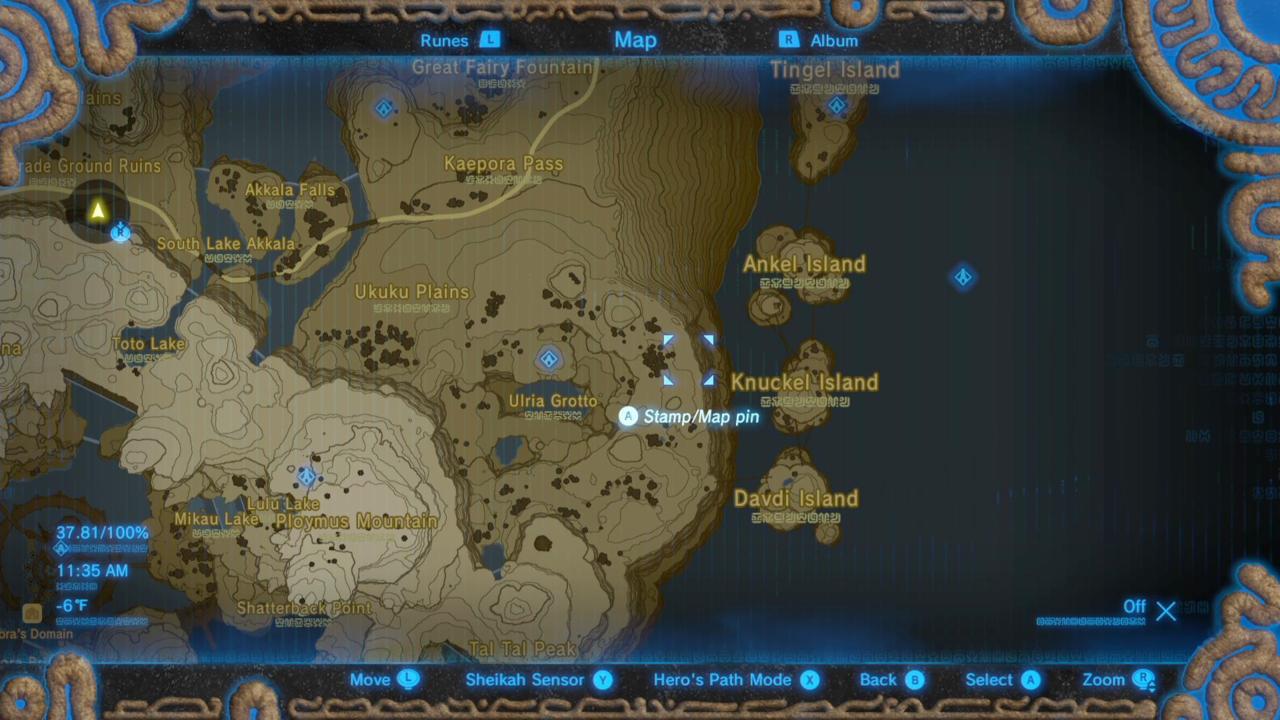 Mipha's Song: Map Location Of "Find What The Light's Path Shows"