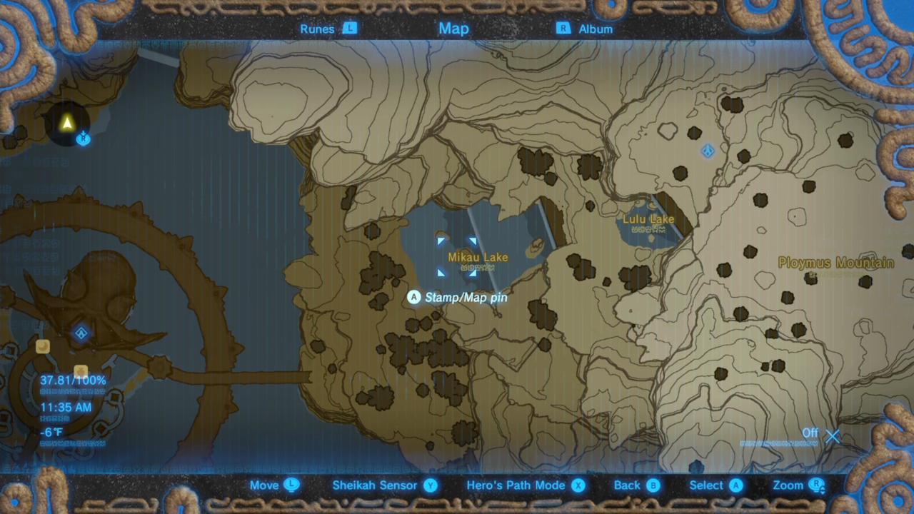 Mipha's Song: Map Location Of "Chase The Rings Of The Waterfall"