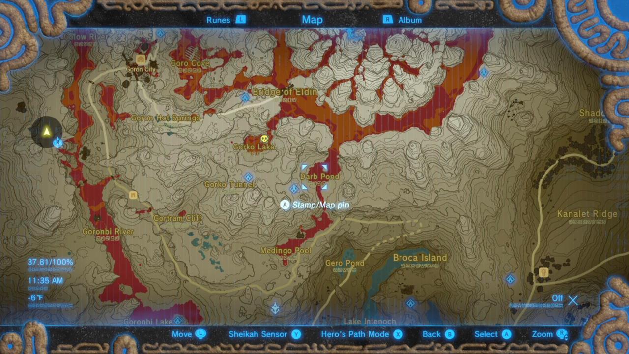Daruk's Song: Map Location Of "Survive Lava's Fiery Fate"