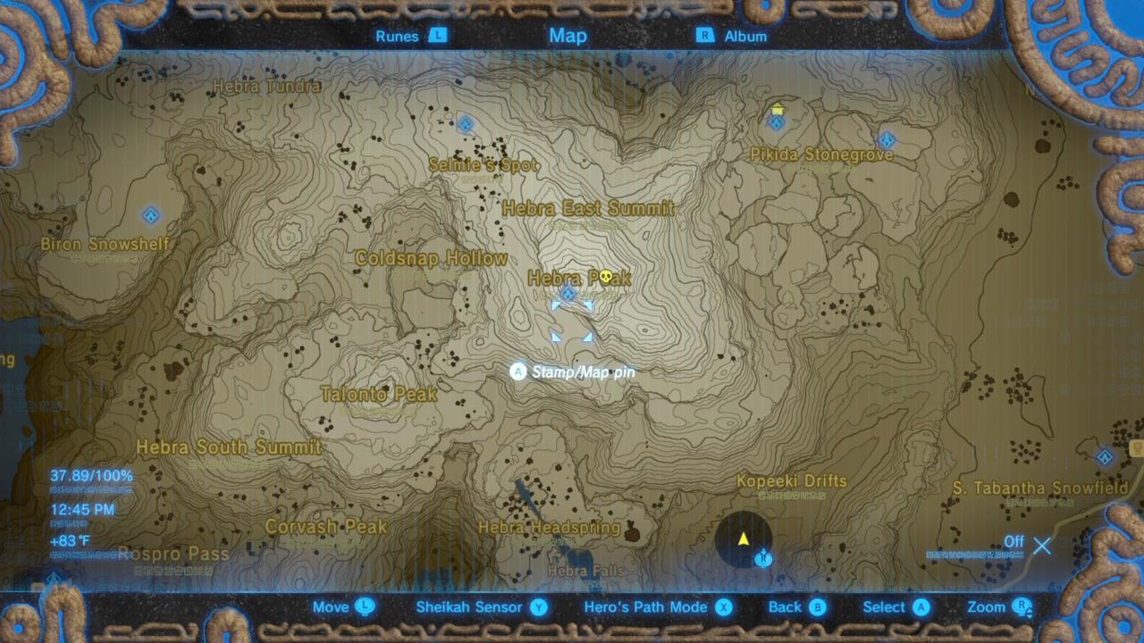 Revali's Song: Map Location Of "Race Down A Peak Rings Adorn"