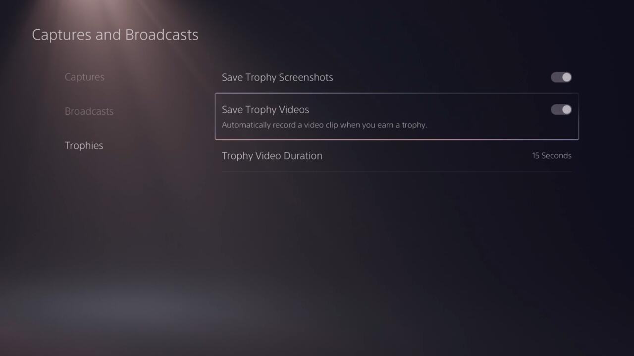 To save on storage space, it's best to disable the Save Trophy Videos feature.