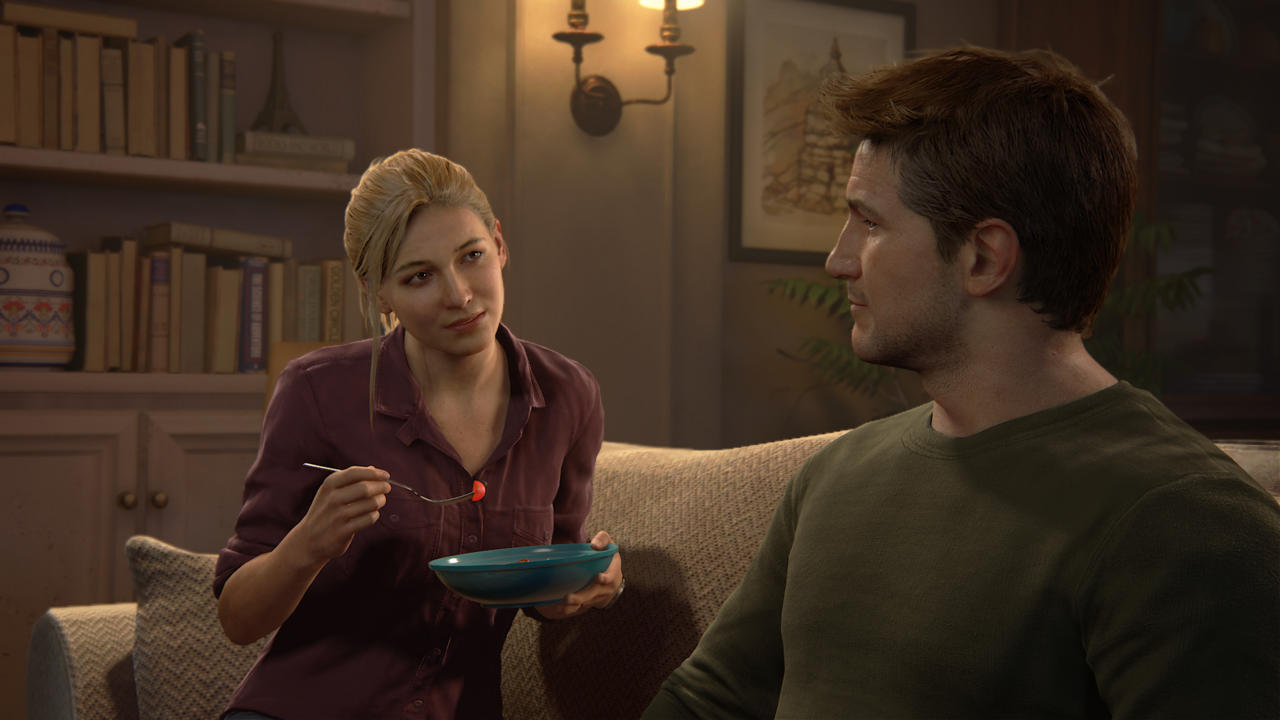 Elena and Nathan are leading a quiet life at the beginning of Uncharted 4.