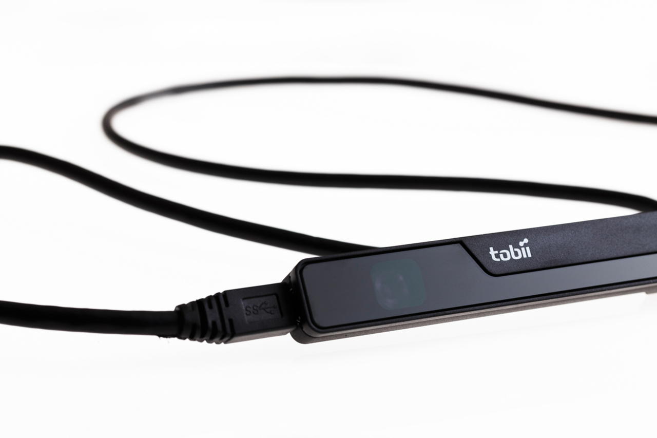 Tobii's EyeX eye tracking sensor bar.
