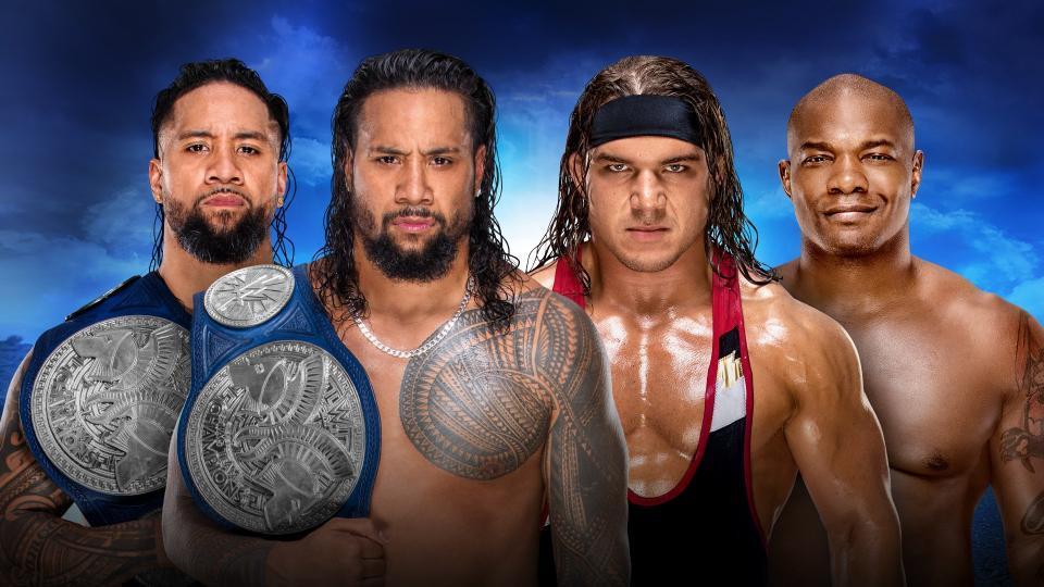 The Usos (c) vs. Chad Gable & Shelton Benjamin (2-out-of-3-falls match)