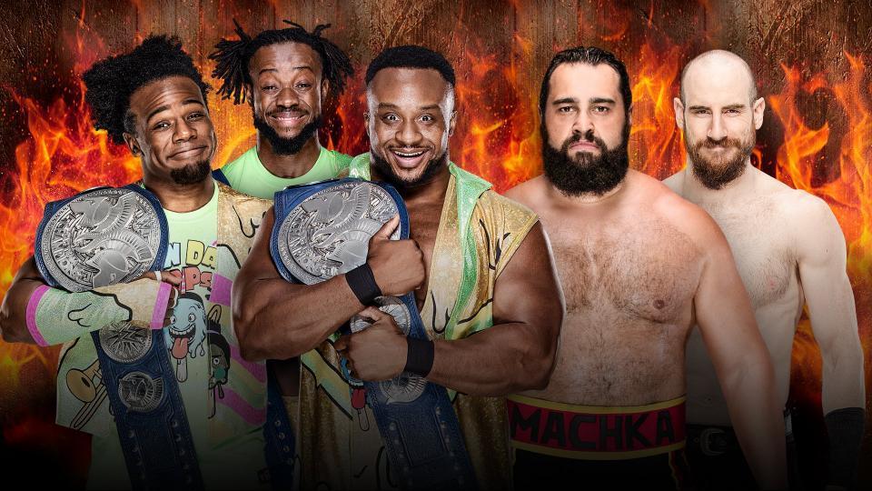 The New Day (c) vs. Rusev & Aiden English (Smackdown Tag Team Championship)