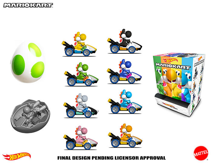 Hot Wheels Mario Kart Yoshi Egg Character Car