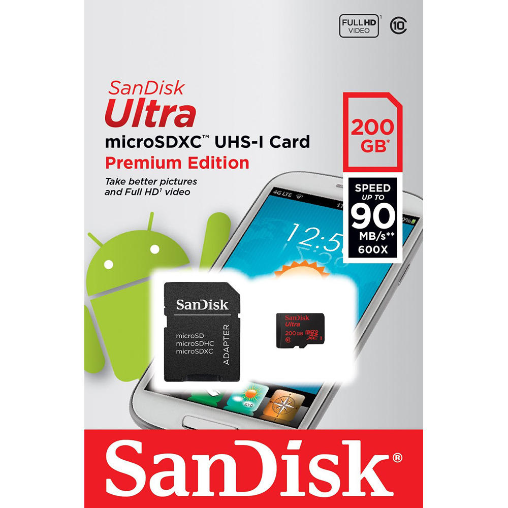 SanDisk Ultra 200GB microSDXC UHS-I card
