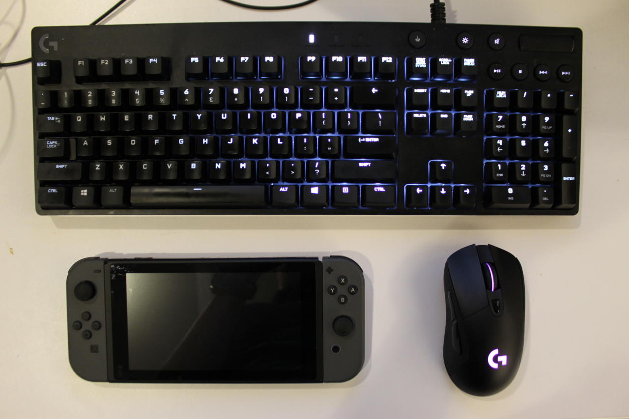 Standard sized keyboard and mouse