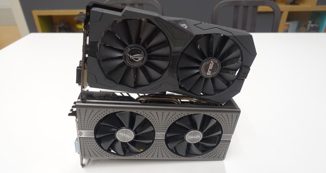 AMD's latest graphics cards: The RX 570 (top) and RX 580 (bottom)