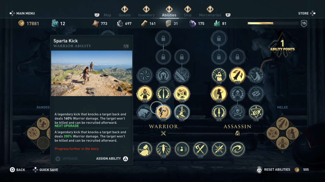 The skill tree includes several abilities that allow you to tinker with different character builds.