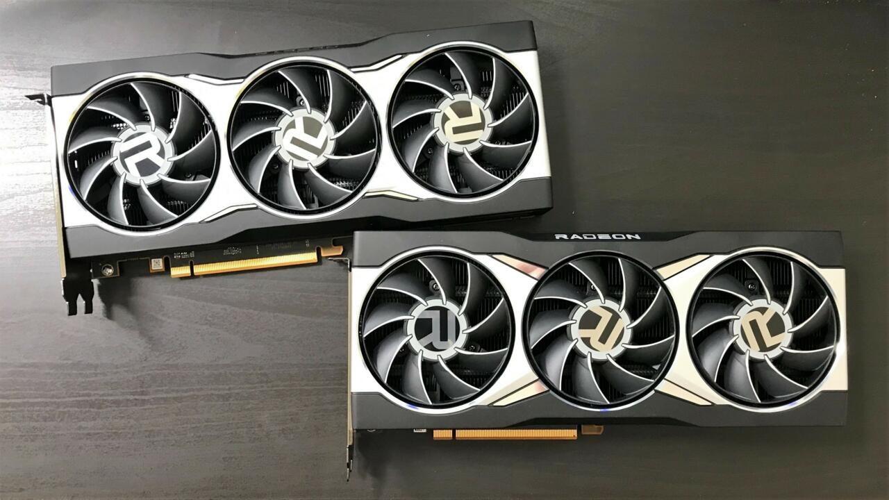 The RX 6800 (top left) and RX 6800 XT (bottom right).