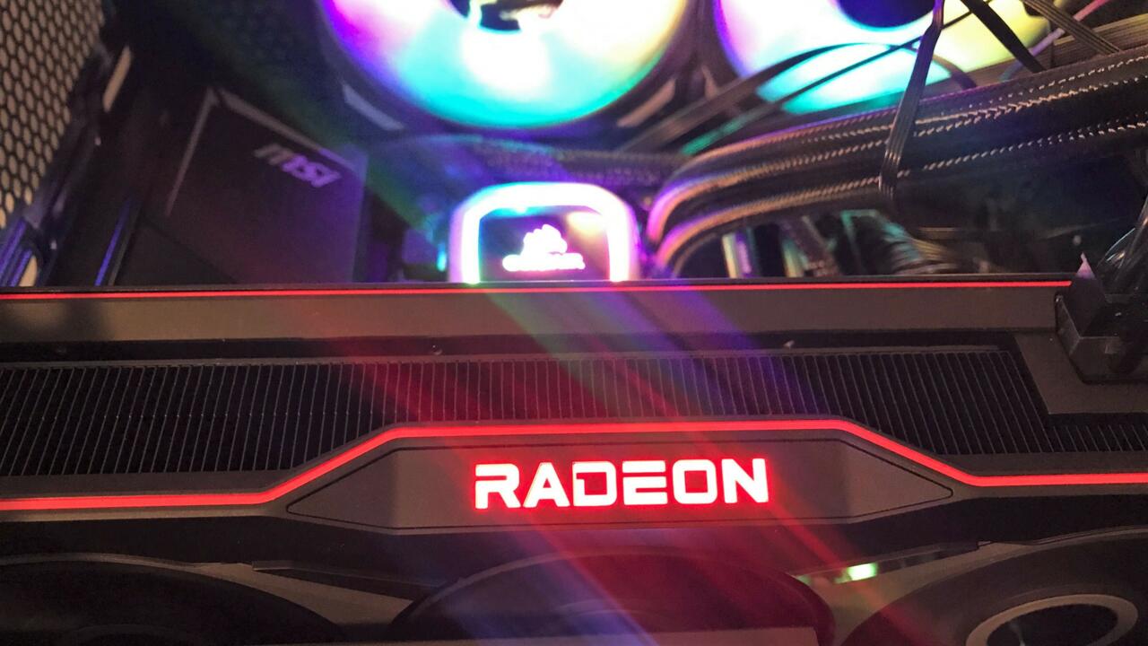 The RX 6800 XT running in our test bench.