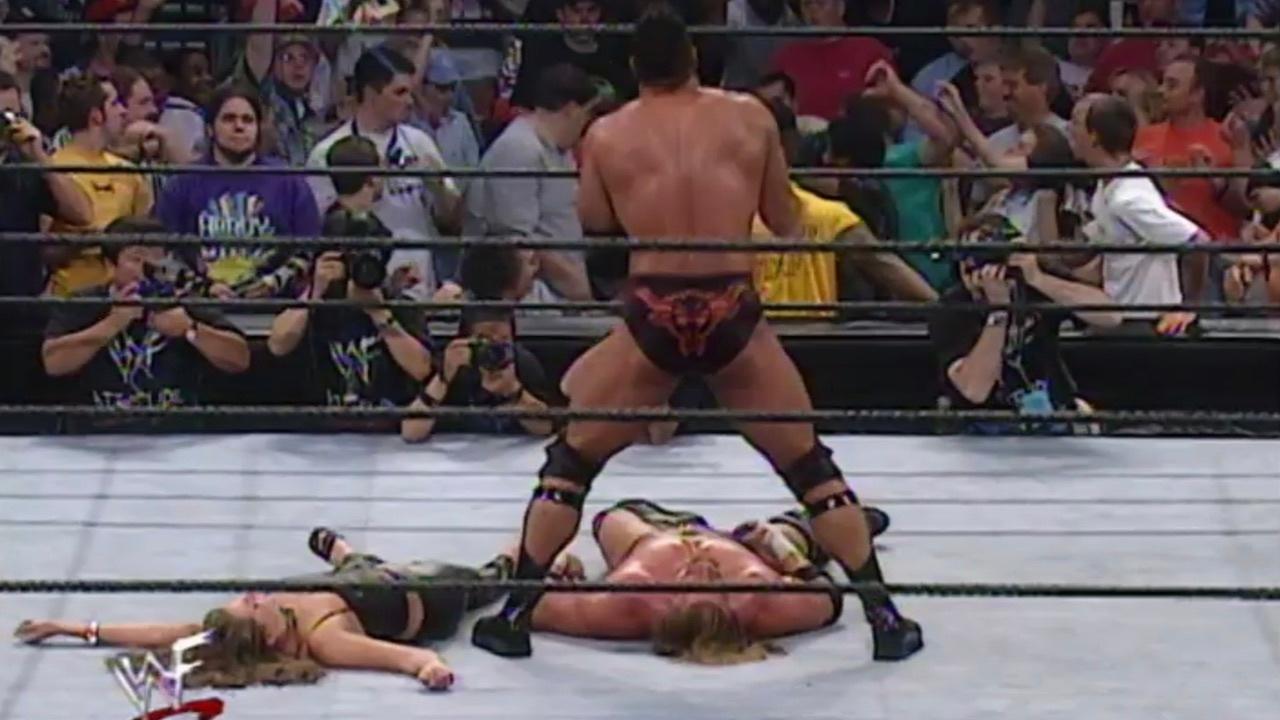 5. The Rock (c) vs. Kurt Angle vs. Triple H
